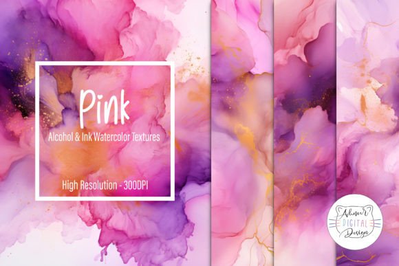 Download Pink Alcohol &amp; Ink Watercolor Textures - Texture Collection