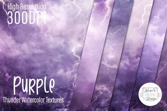 Download Purple Thunder Watercolor Textures - Texture Collection