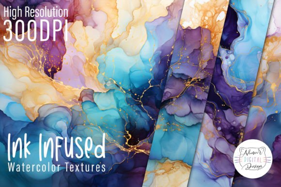 Download Ink Infused Watercolor Textures - Texture Collection