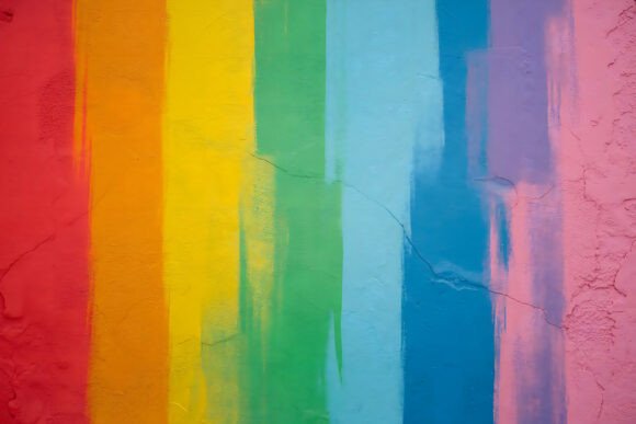 Download Rainbow Wall Paint Strokes Background - Stroke Collection