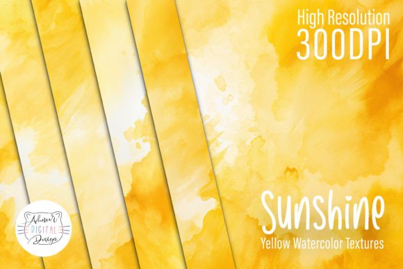 Download Sunshine Yellow Watercolor Textures - Texture Collection